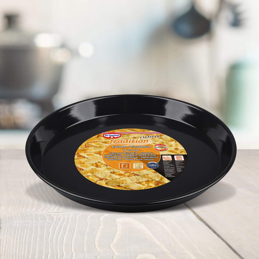 Dr. Oetker Pizzablech Tradition Emaille Schwarz Ø 20 cm - Bild 2