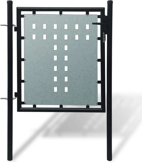 vidaXL Zauntor Einzeltor aus Stahl in Schwarz, B: 100 cm, H: 150 cm - Bild 1