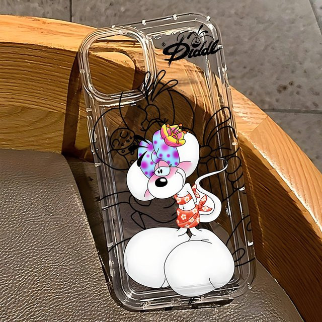 Mart111-2 Cartoon D-Diddls Handyhülle für iPhone 17 16 15 14 13 12 11 Pro Max Plus X XR XS Farbe: Transparent mit Airbag Anti-Sturz Schutz - Bild 1