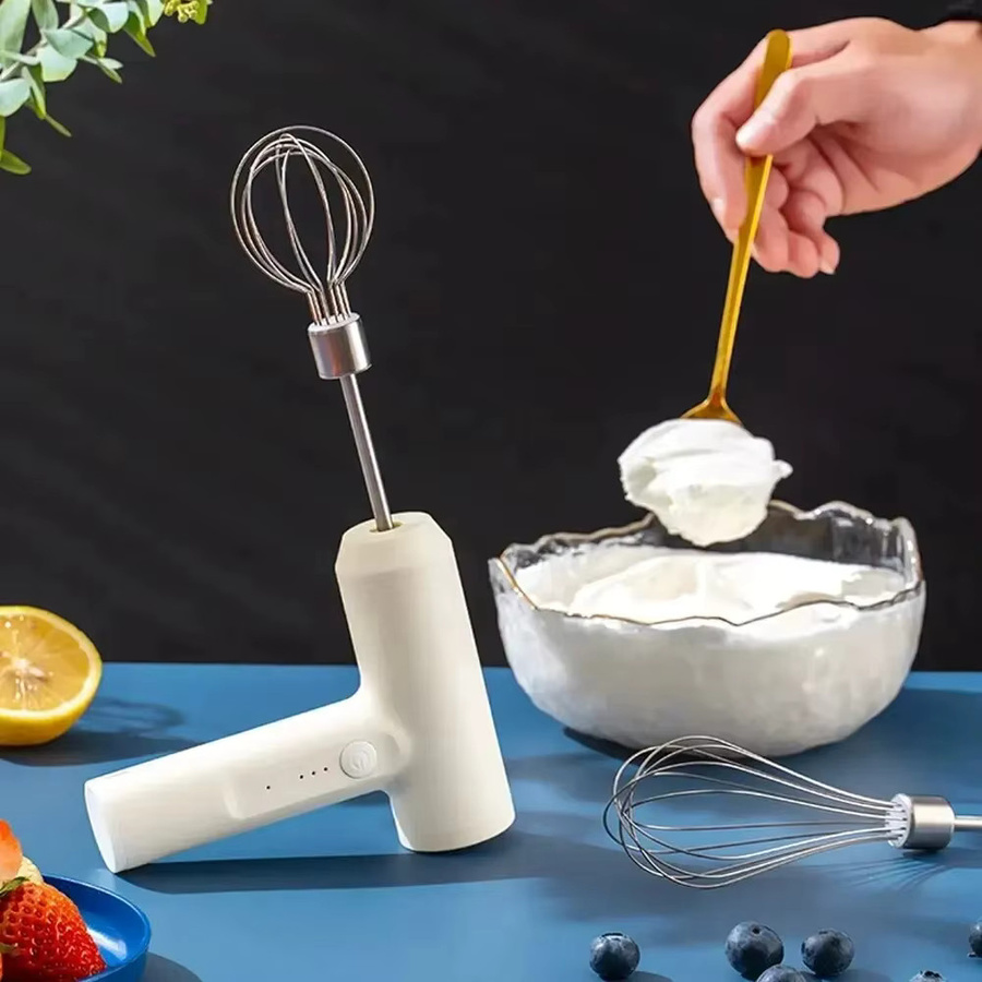 Tragbarer elektrischer Lebensmittelmixer von DUTRIEUX in Weiß mit 3-Gang-Einstellung und Akku zum kabellosen Backen von Teig, Kuchen und Creme - Bild 5