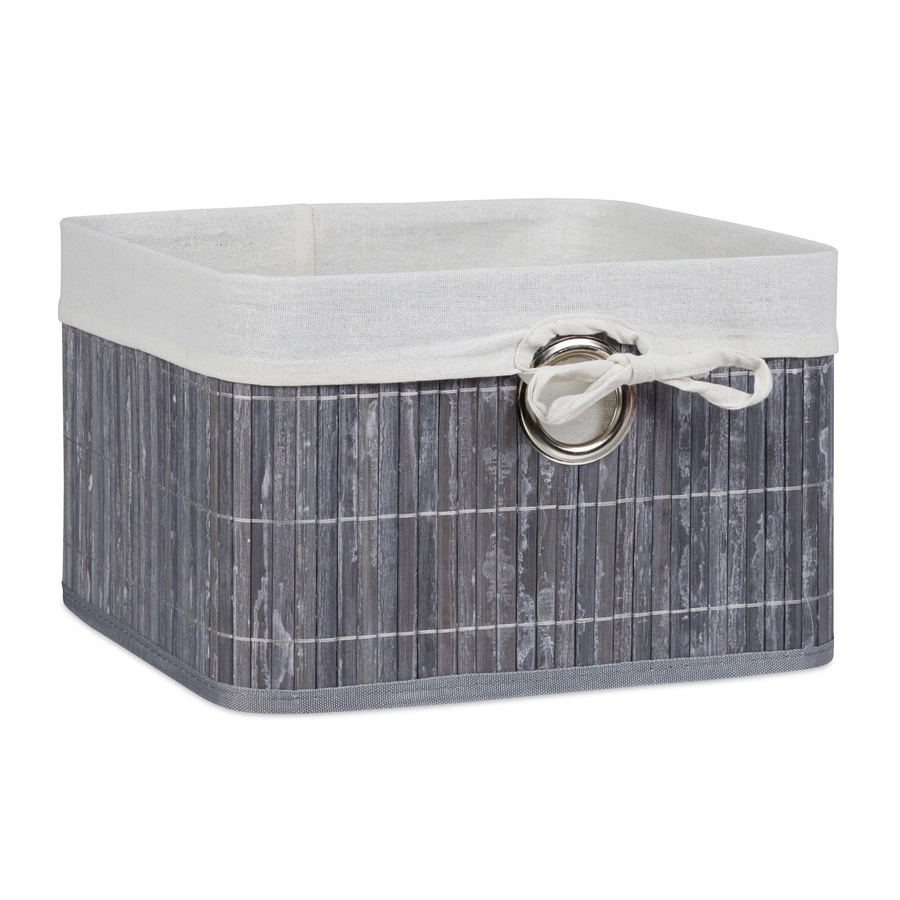 Relaxdays Aufbewahrungskorb aus Bambus grau, faltbar, B/T/H: 31 x 31 x 20 cm - Bild 2