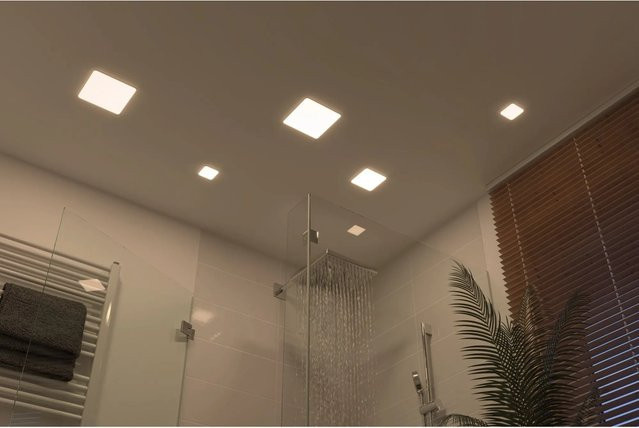Paulmann Veluna VariFit LED-Einbaupanel, Farbe: Weiß, 4,5 W, 4.000 K, IP44, B/T/H: 7,5 x 7,5 x 1,0 cm - Bild 2