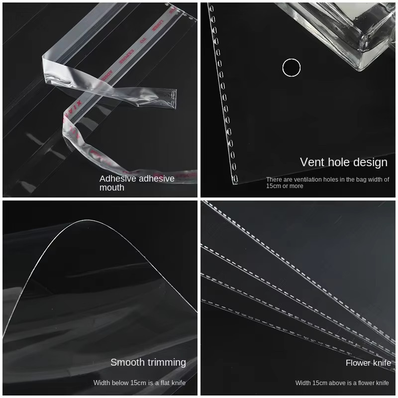 100 Stück transparente OPP Plastiktüten mit Selbstklebestreifen zur Verpackung von Schmuck, Süßigkeiten und Geschenken - Bild 4