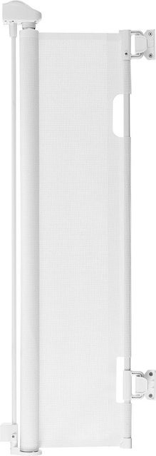 Einziehbares Babygitter von Buying Solutions, MB, weißes Netz-Hundegitter für Treppen und Türen, erweiterbar, Höhe: 79,5 cm, Breite: 185 cm - Bild 1