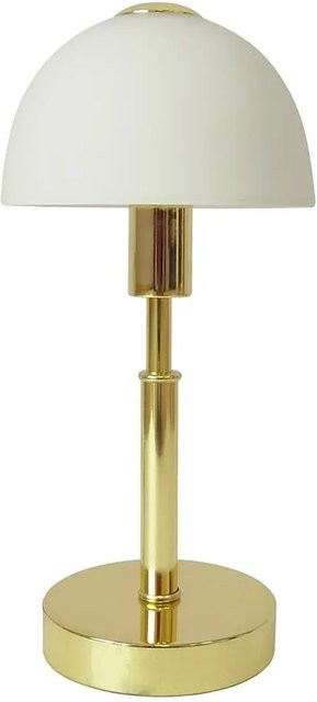 Dapo Glas-Nachttischlampe Maiolo in Messing und Weiß mit E14 Fassung - Bild 1