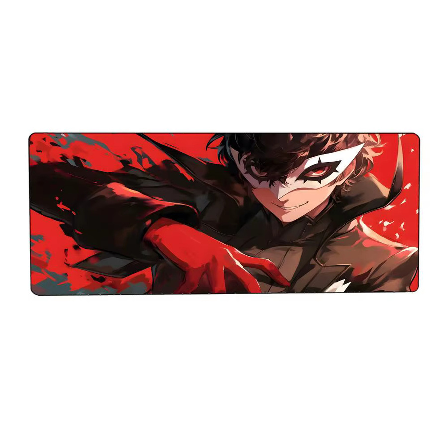 P-persona 5Joker Anime-Mauspad in Schwarz, großes Gaming-Mauspad mit LockEdge als verdickte Tischunterlage für Computer und Tastatur - Bild 5