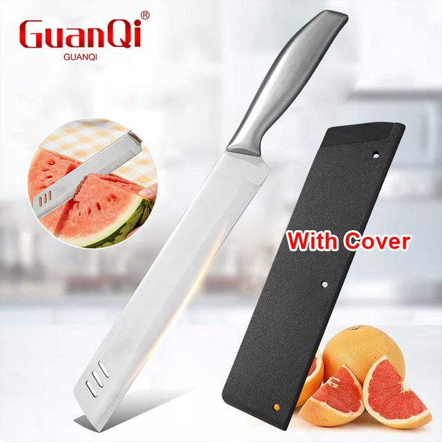 GuanQi Kochmesser aus Edelstahl in Silber, 8 Zoll scharfes Küchenmesser für Brot, Käse und Obst - Bild 1