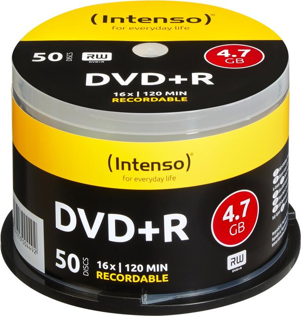 Intenso DVD+R Rohlinge 4,7 GB 16x 50er Spindel - Bild 1