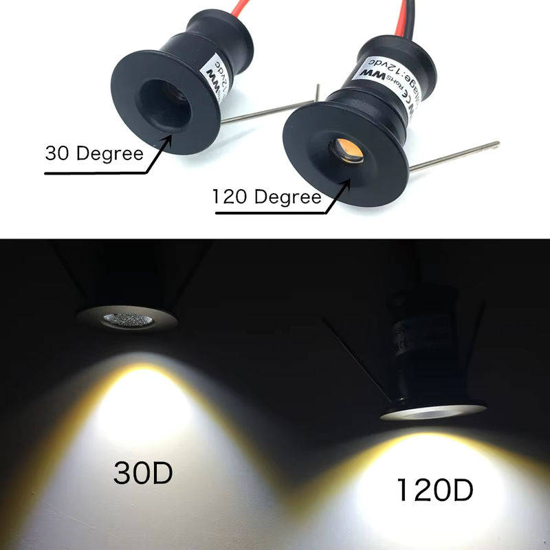 YELEDWAY Mini-LED-Einbaustrahler IP65 12V Downlight mit Transformator für Treppen und Schränke, Schwarz - Bild 4