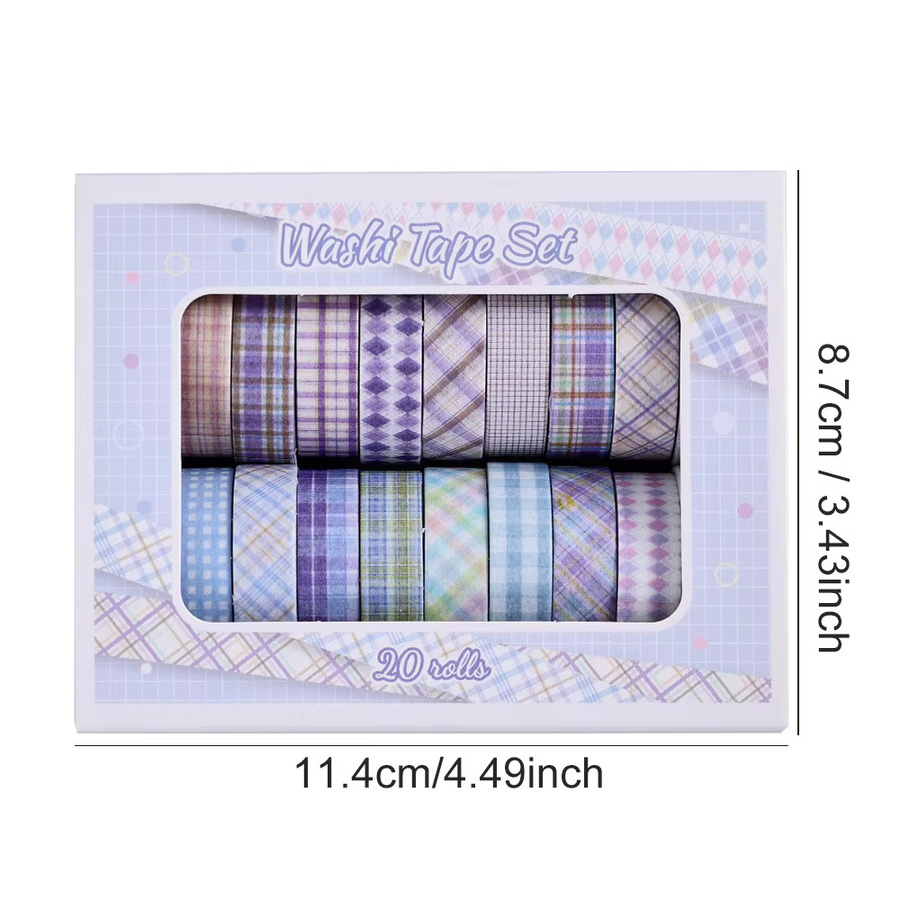 20 Rollen buntes Washi-Tape von icceemee in Multicolor für Scrapbooking und Journaling - Bild 2
