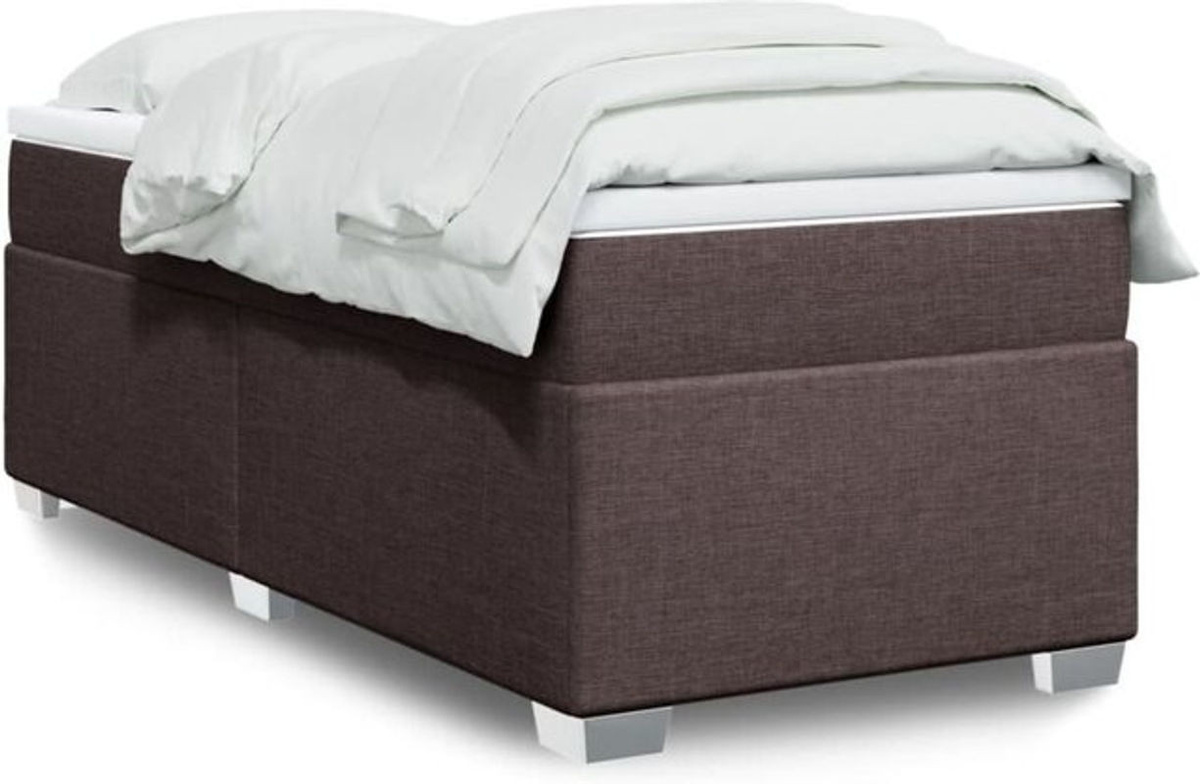 vidaxl Boxspringbett mit Matratze in Braun aus Stoff, B/T/H: 80 x 200 x 46 cm - Bild 1