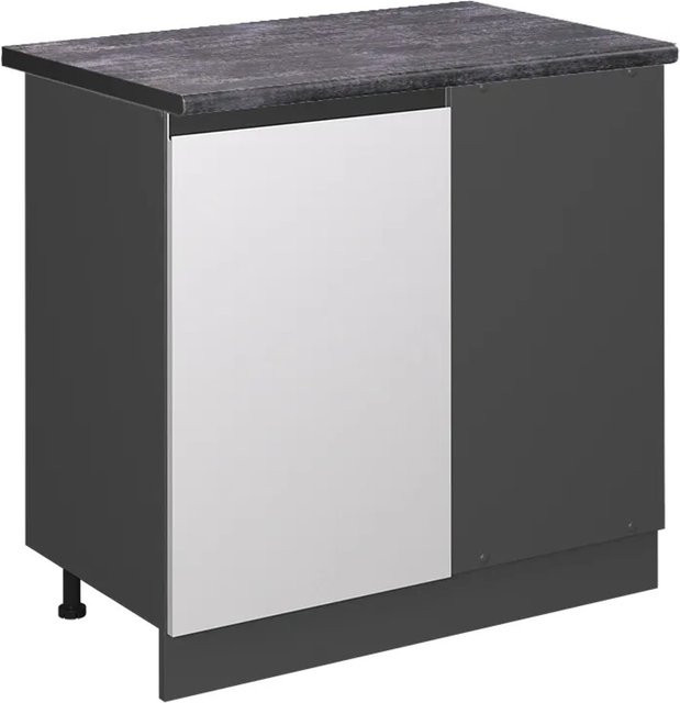 Vicco R-Line Eckunterschrank für die Küche in Weiß/Anthrazit, B/T/H: 86 x 60 x 81,6 cm - Bild 1