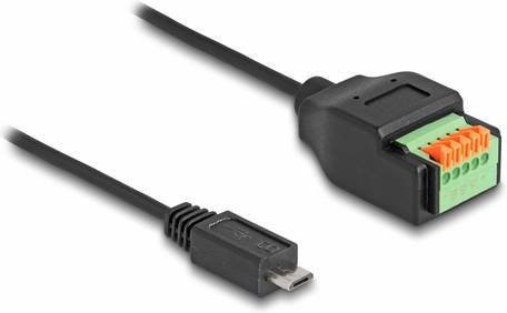 Delock USB 2.0 Adapter Micro-B Stecker auf Micro-B Buchse, Schwarz, Länge: 0,15 m - Bild 1