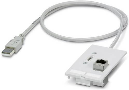 Phoenix Contact Datenfrontplatte SI-FP-R1A-U1A/0,7 in Weiß mit USB-C und Ethernet/LAN - Bild 1
