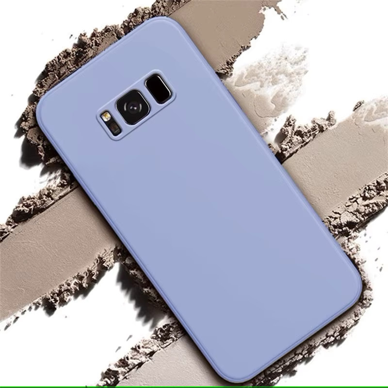 Quadratische Silikonhülle für Samsung Galaxy S8 S9 S10 S10E S20 S21 Plus in Blau - Bild 2