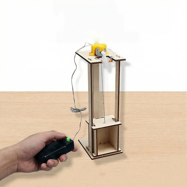 Elektrisches Aufzugmodell, Physik-Puzzle, Holz, Lernhilfe - Bild 1