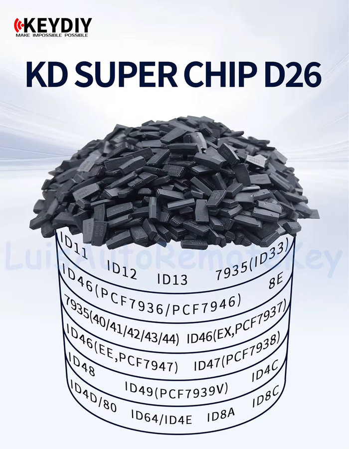 KEYDIY KD Super Chip D26 in Schwarz für Auto Schlüssel Chip kompatibel mit KDX2 KD-MAX und KD-X4 unterstützt 7935 ID33 ID46 ID47 ID48 ID49 4E 4C 4D 8E ID8A ID8C - Bild 2