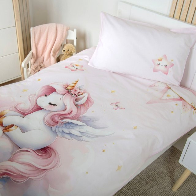 Baby Best Renforcé Wende-Bettwäsche aus Baumwolle für Babys in Rosa/Pink mit Kopfkissenbezug und Bettdeckenbezug, B/H: 100 x 135 cm und B/H: 40 x 60 cm - Bild 1
