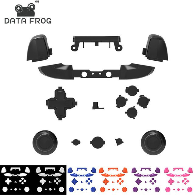 DATA FROG Matte Ersatztasten-Kit für Xbox One Slim Controller in Schwarz und Lila mit ABXY-Tasten für DIY-Reparaturen - Bild 1
