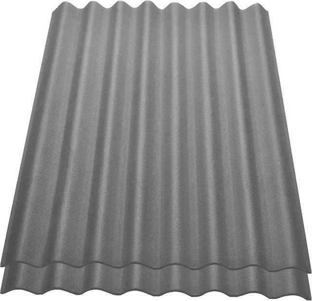 Onduline Easyline Bitumen-Dachplatte 2er Pack intensiv grau B: 1000 mm, T: 760 mm, H: 2,6 mm Profil 96/38 - Bild 1