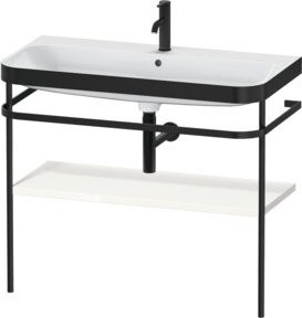 Duravit Möbelwaschtisch-Kombi Happy D.2 Plus in Weiß Hochglanz mit Metallkonsole, B: 97,5 cm, T: 49 cm, H: 85 cm - Bild 1
