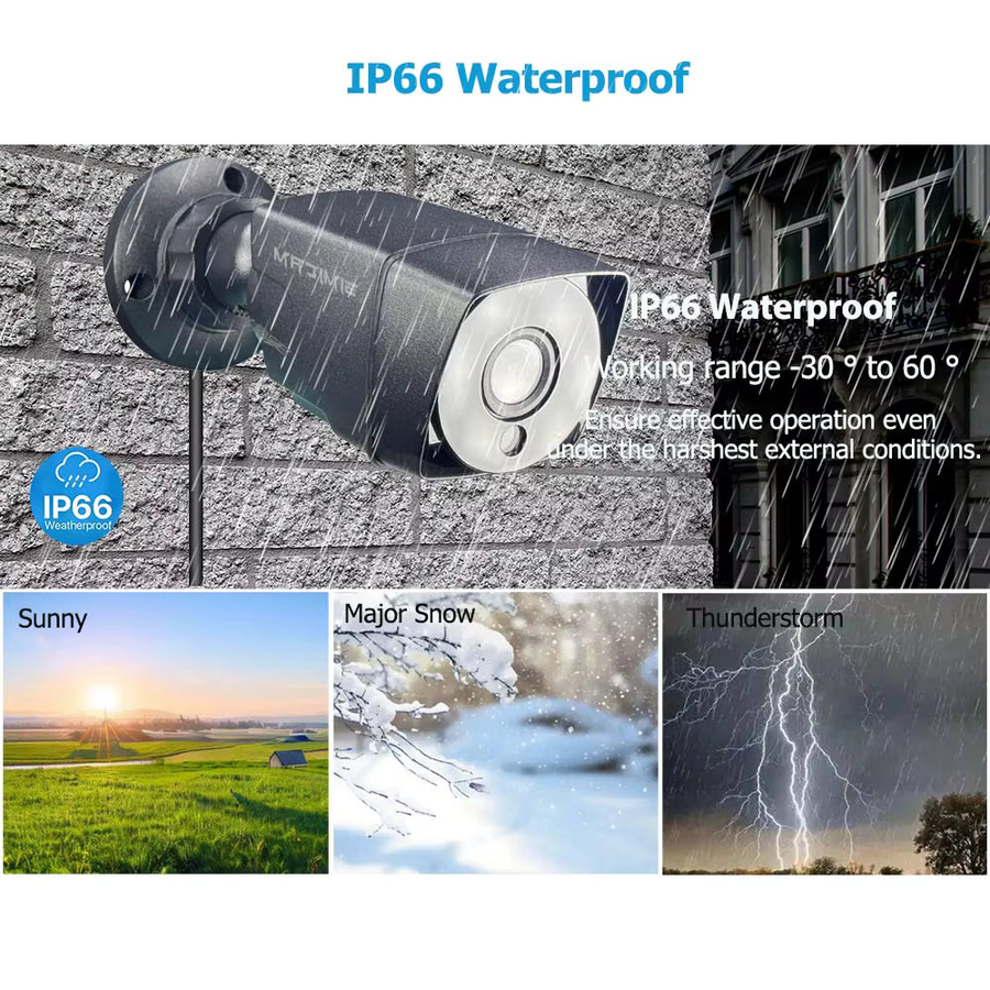 SIMICAM AHD Analoge Überwachungskamera für den Außenbereich mit Nachtsicht und Wasserdichtigkeit für DVR-Systeme in HD 1080P/720P - Bild 3