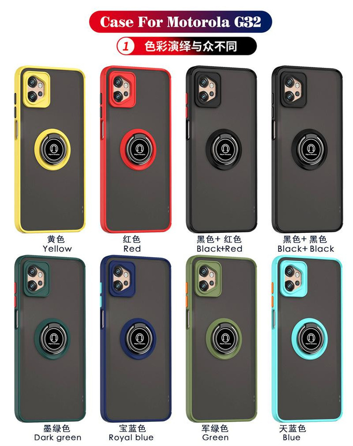 Stoßfestes Rüstungsgehäuse mit Magnetringhalter für Motorola Moto G-Serie in Grün - Bild 2