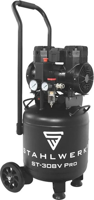 Stahlwerk Kompaktkompressor in Schwarz mit 30 l Kesselvolumen, 8 Bar Druck und 250 l/min Liefermenge - Bild 1