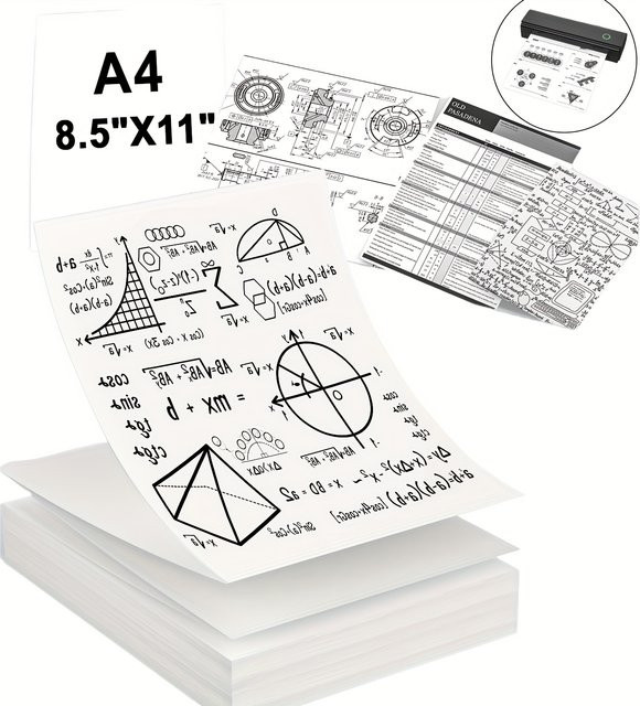 100 bis 200 Blatt weißes Thermopapier für tragbare A4-Drucker, kontinuierlich faltbar - Bild 1