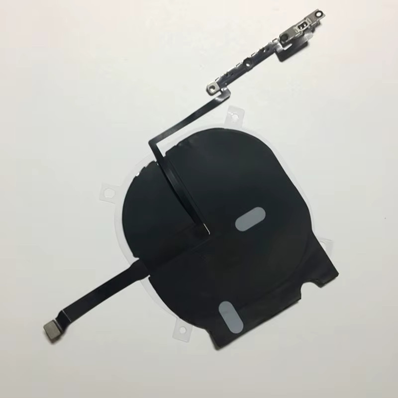 Ersatz-Ladegerätsspule mit NFC-Antenne und Lautstärkeregler-Flexkabel in Schwarz kompatibel mit iPhone 8, 8 Plus, X, XS, XR, 11, 12 Mini, 12 Pro Max und SE 2. Generation - Bild 2