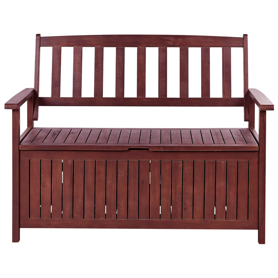 Beliani Gartenbank SOVANA aus Akazienholz in Dunkelrot, B/T/H: 120 x 60 x 91 cm - Bild 2