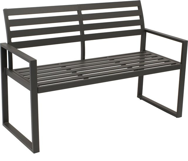 DEGAMO 2-Sitzer Gartenbank ATLANTA aus Aluminium in Dunkelgrau Matt - Bild 1