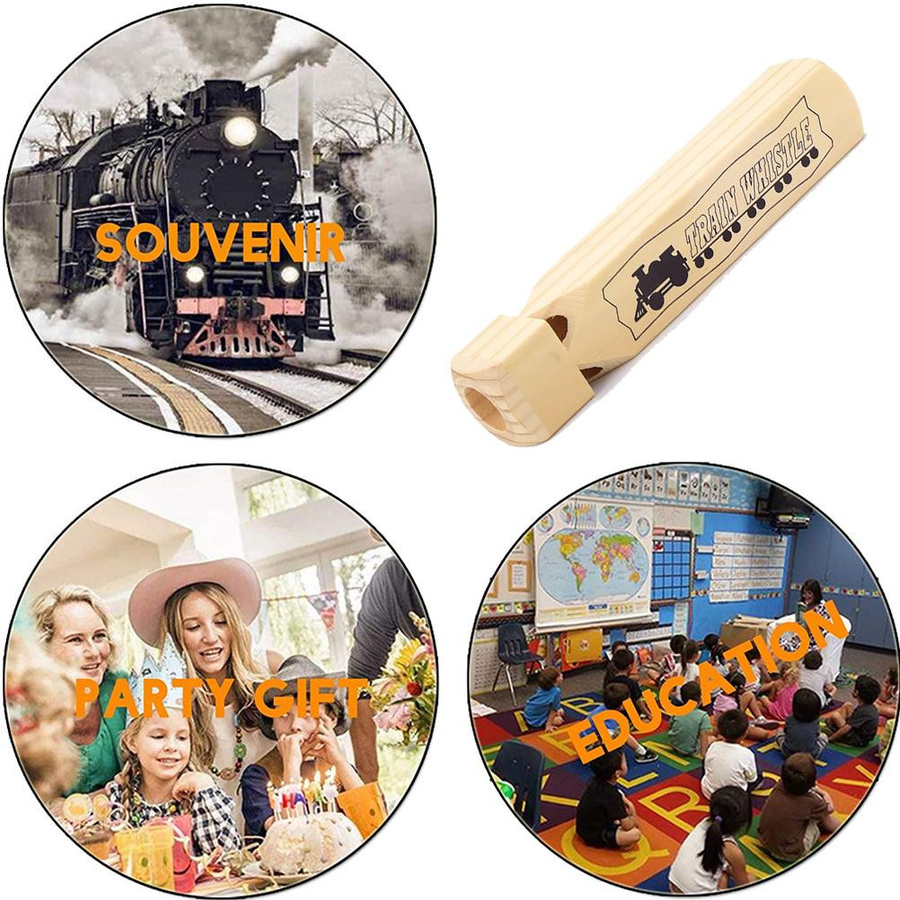 TOMTOP JMS Holz Zug Pfeife 2-teiliges Set pädagogisches Spielzeug - Bild 2
