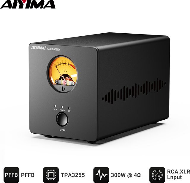 AIYIMA A20 MONO PFFB TPA3255 Klasse D Leistungsverstärker mit 300W, Schwarz - Bild 1