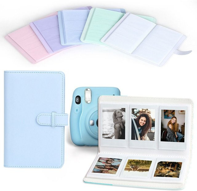 Fotoalbum aus weißem PU-Leder mit 108 Taschen für Fujifilm Instax Mini 12 Fotos, Stempel und Tickets - Bild 1