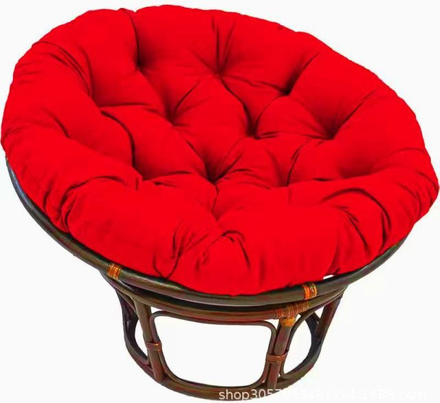 HomeHarmony Rundes Hängesessel-Kissen-Set in Rot mit verdicktem Kissen und Rückenlehne, Durchmesser: 40 cm - Bild 1