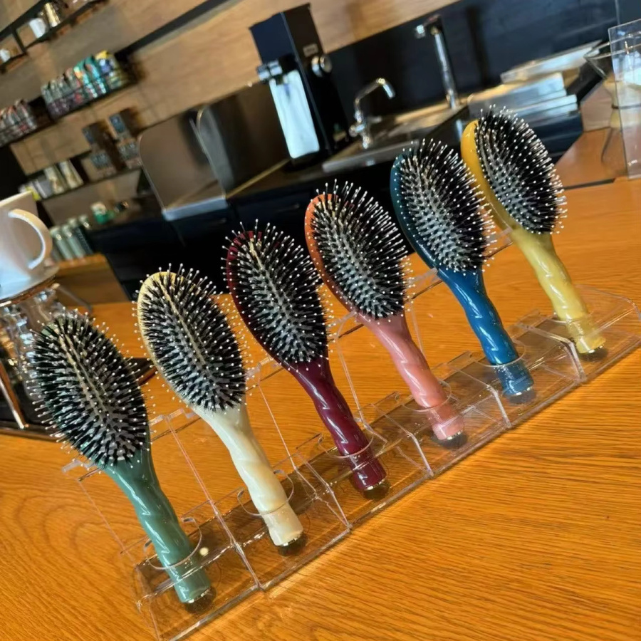 Wildschweinborsten-Massagekamm, Macaron, große Größe, Unisex - Bild 2