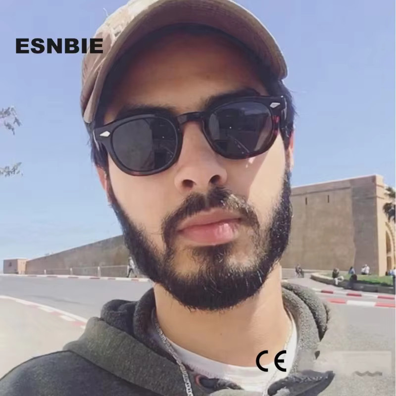 ESNBIE Sonnenbrille, Acetat, Rund, Vollrand, Unisex, Braun - Bild 2