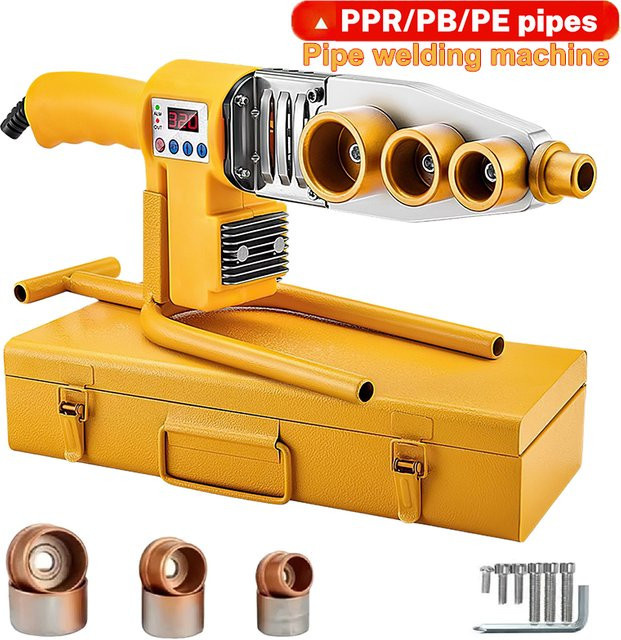 TKKEACE Rohrschweißgerät 1000W 220V für PB, PP, PE und PPR in Gelb - Bild 1