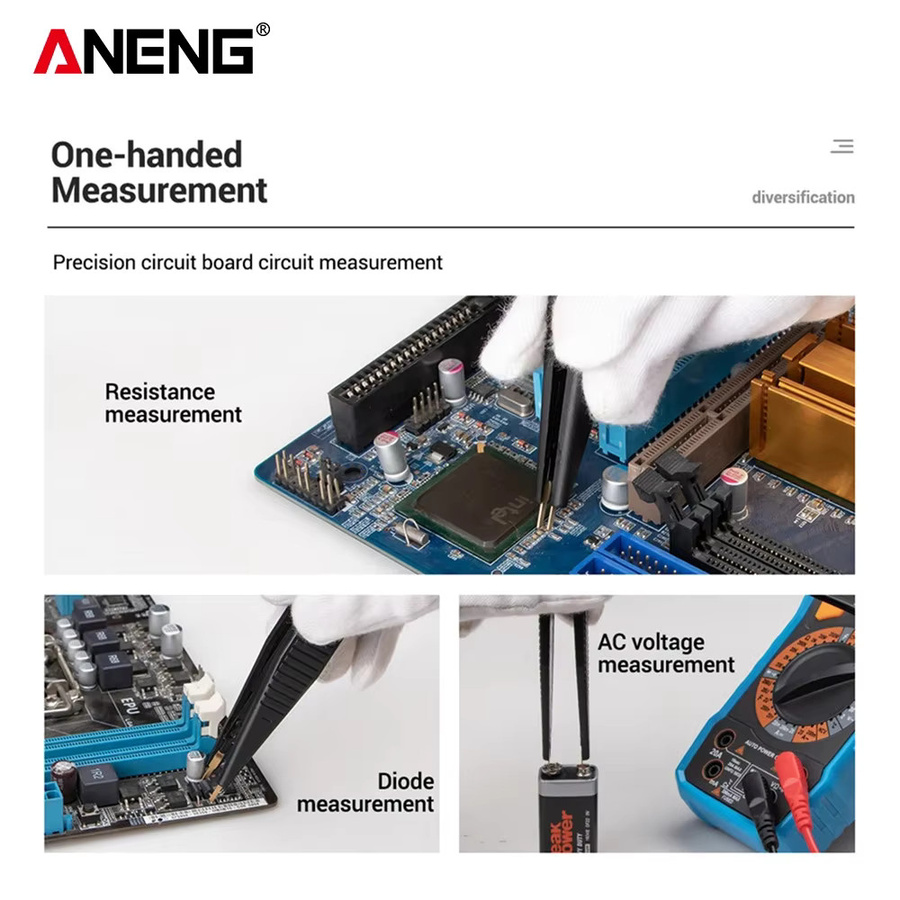 ANENG LCR Universal Test Clip Set für Kondensator Widerstand Detektor und Kapazitätsmessung mit Multimeter Messleitungen - Bild 3