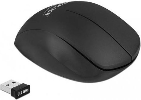 Delock 12598 Ergonomische USB-Maus mit 4 Tasten und 1600 dpi in Schwarz - Bild 1