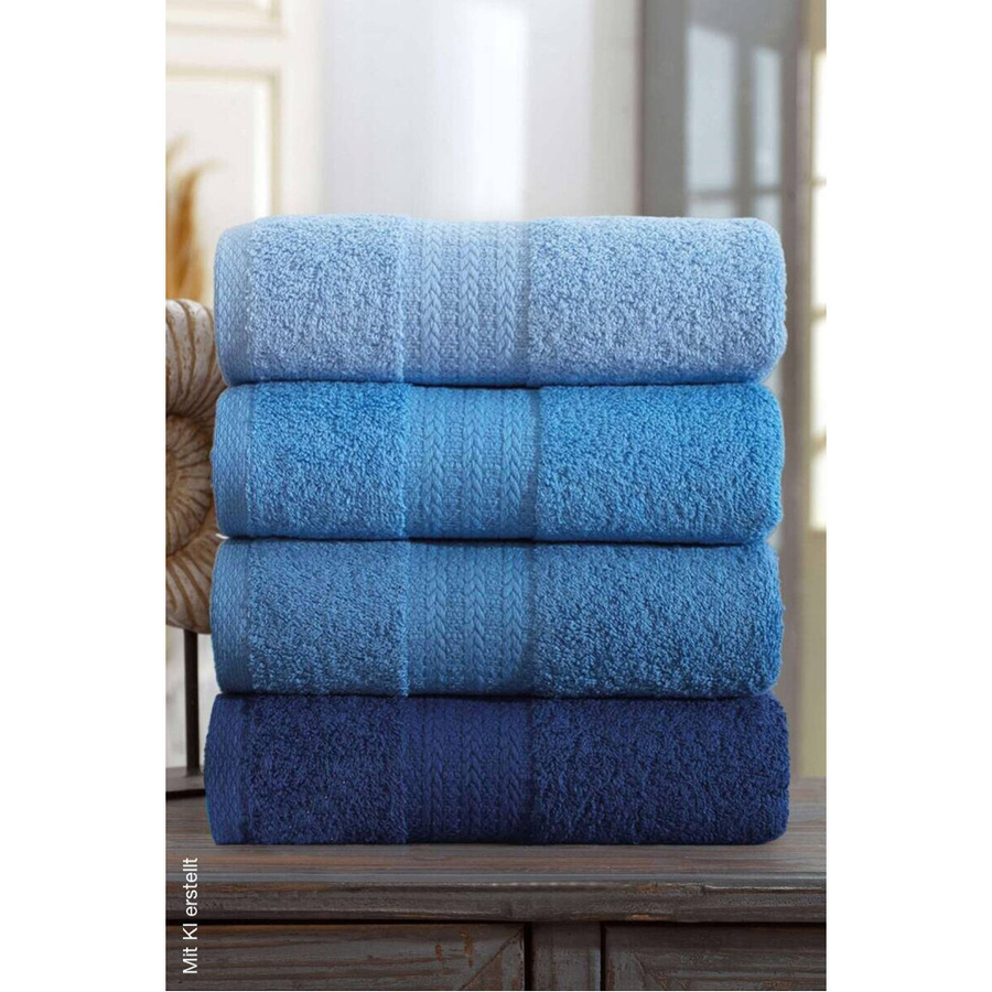 Mijolnir Frottier-Set aus Baumwolle in Blau, B: 50 cm, L: 85 cm - Bild 2