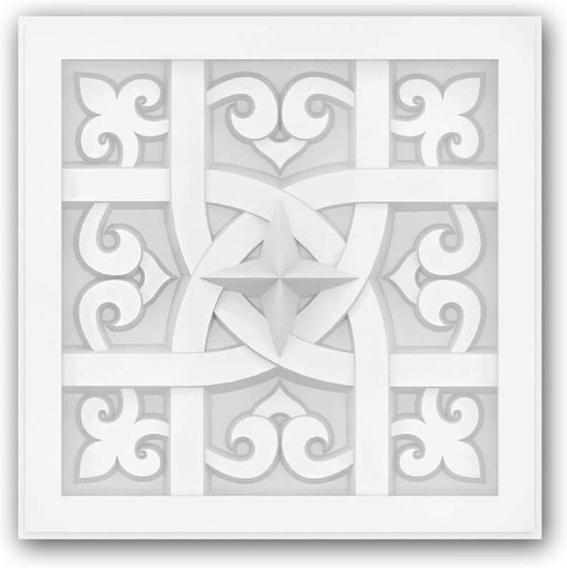 Profhome Decor Wandvertäfelung 3D Wandpaneel Zierelement in Weiß im orientalischen Stil, B/H: 14,7 x 14,7 cm - Bild 1