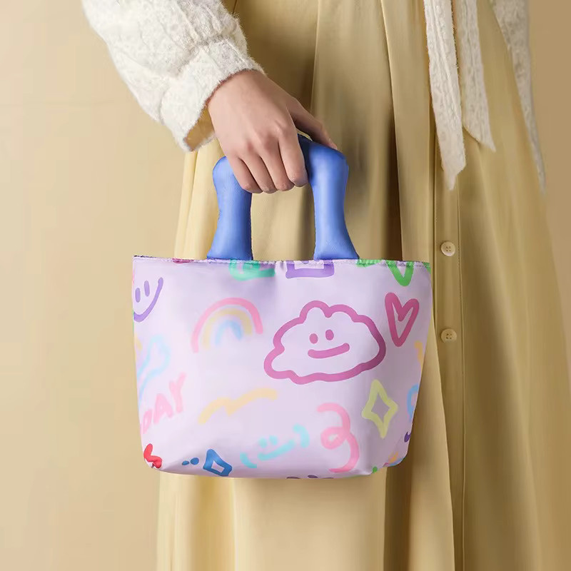 Isolierte Lunchbox-Tasche in Wolkenform, orangefarbene Essenstasche aus Aluminiumfolie für Pendler und Studenten - Bild 2