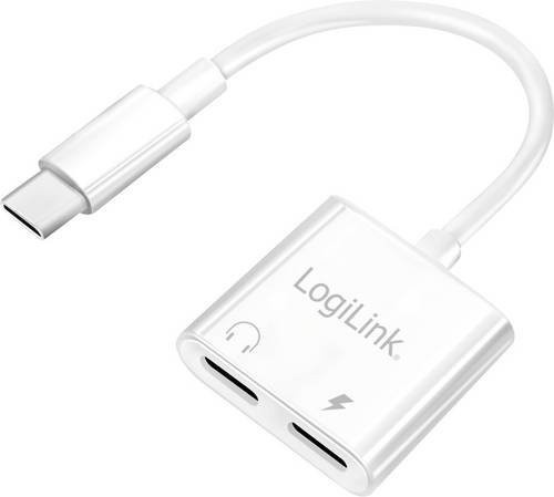 LogiLink USB-C Audio Adapter mit USB-C Buchse und Power Delivery in Weiß UA0433 - Bild 1