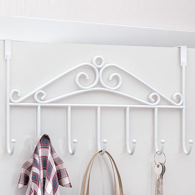 Yiran Furniture Türaufhänger aus Edelstahl mit 7 Haken für Handtücher und Kleidung - Bild 1