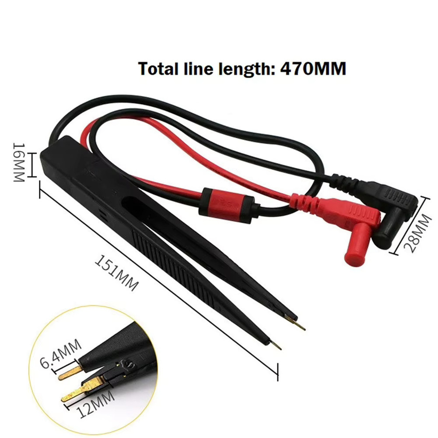 Chip Test Clip Multimeter Sonde und Pinzette für SMD Kapazität und Induktivität, Kunststoff Zubehör in Schwarz - Bild 6