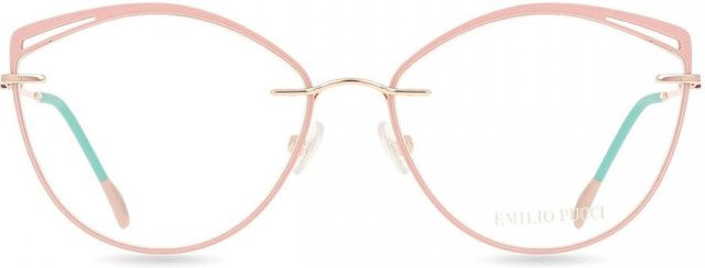 Emilio Pucci EP5194 Korrektionsbrille, Cat-Eye, Vollrand, Metall, Damen, Pink Gold Beige - Bild 1