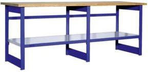 Bito Arbeitstisch AT21K in Blau mit Holzplatte B/T/H: 210 x 70 x 88 cm - Bild 1