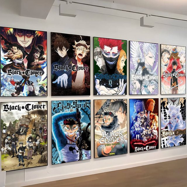 Black Clover Wandkunst Poster Aufkleber in Multicolour, wasserfester Wandaufkleber für Wohnzimmer und Schlafzimmer - Bild 1
